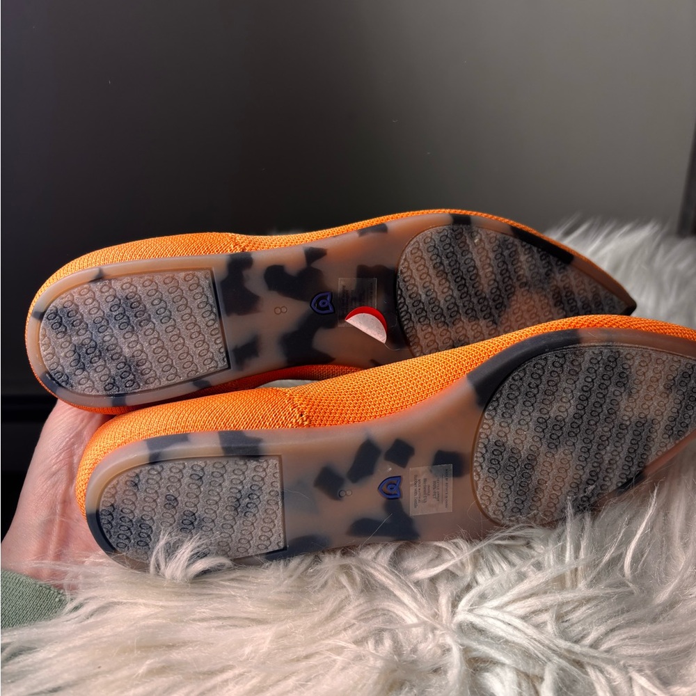 Rothy's The Point persimmon retired color Orange pointed toe Women's Flats sze 8 - Picture 4 of 5